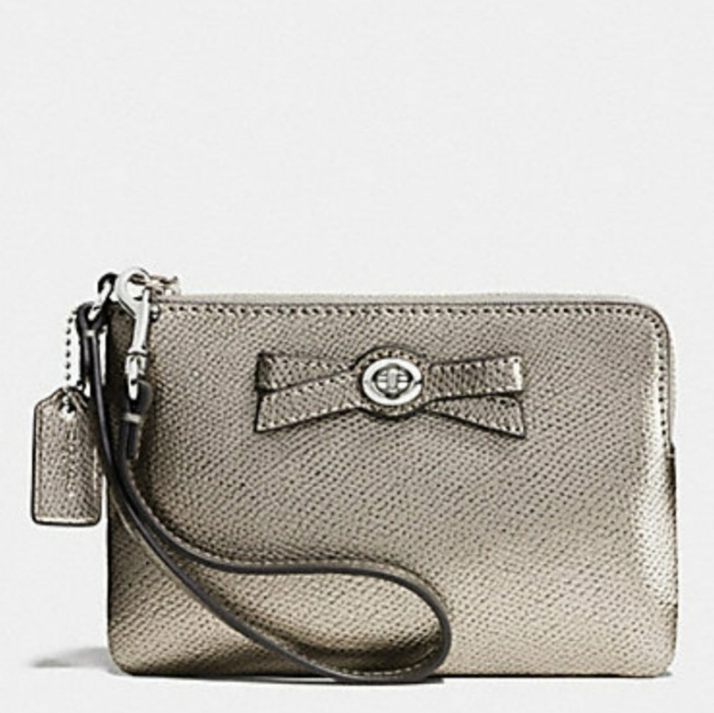 Coach Metallic wristlet hand bag